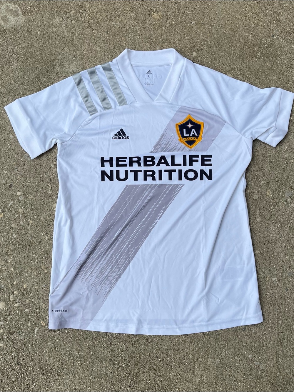 LA Galaxy 19/20 Home Jersey White Adidas Aeroready MLS Soccer Size Large